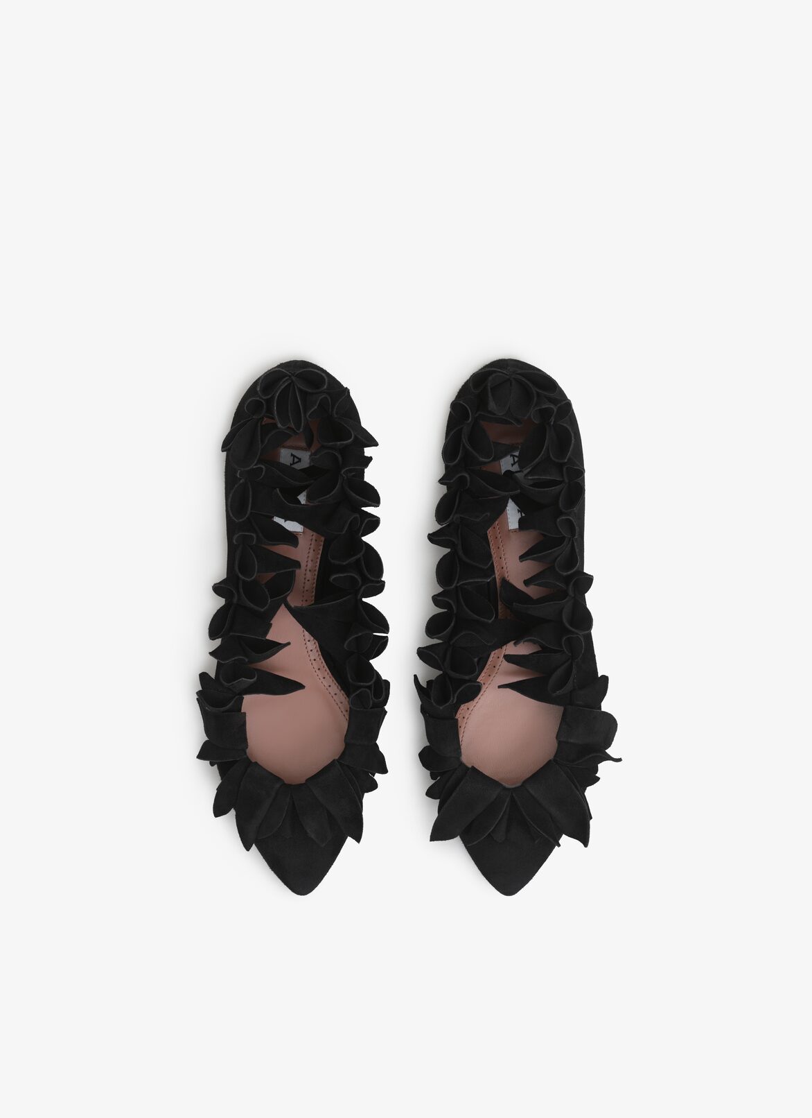 BALLERINE PETAL IN PELLE DI CAPRA SCAMOSCIATA ALAÏA BALLERINE PETAL IN PELLE DI CAPRA SCAMOSCIATA NERO